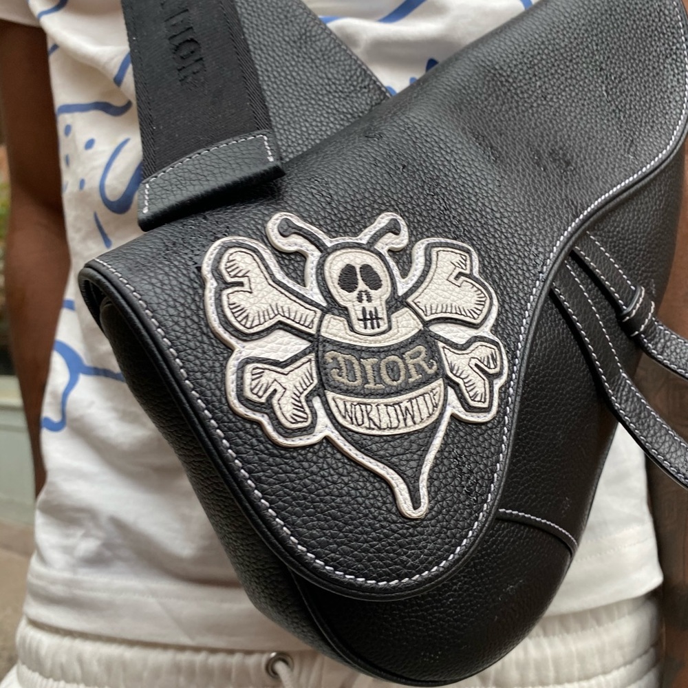 Dior x Shawn Saddle Bag Bee Black